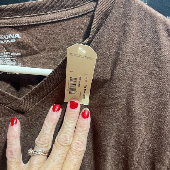 Arizona Jean Company Classic Brown V-Neck Men's Tee - Picture 7 of 8